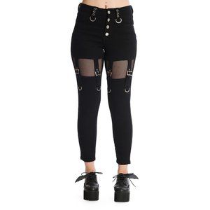 *LAST CHANCE* Black Net Accent Pants - Minor Defect